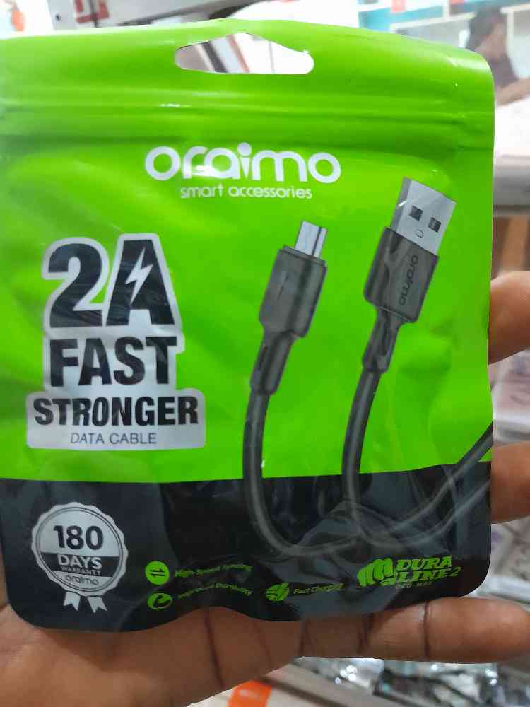 Oraimo 2A fast stronger data cable image - Mobimarket