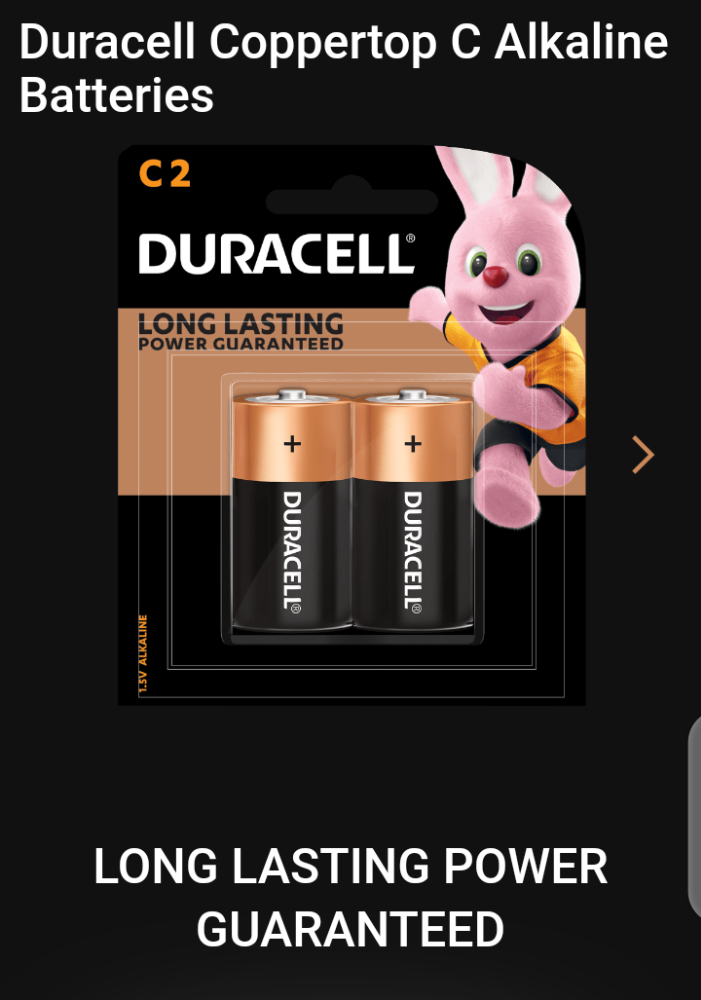 Size C Duracell battery image - Mobimarket