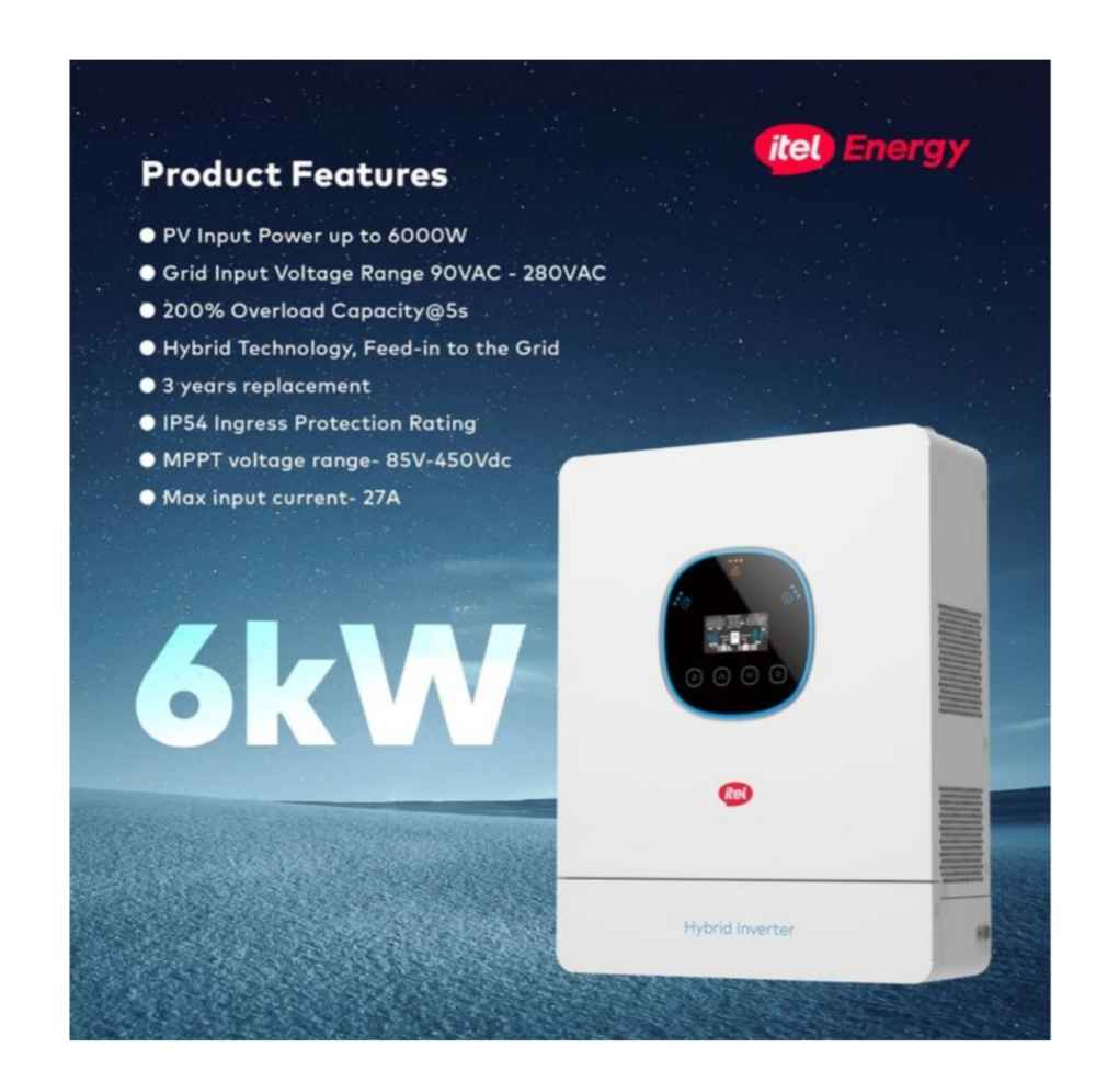 Itel 6kw+48v Hybrid inverter system image - mobimarket