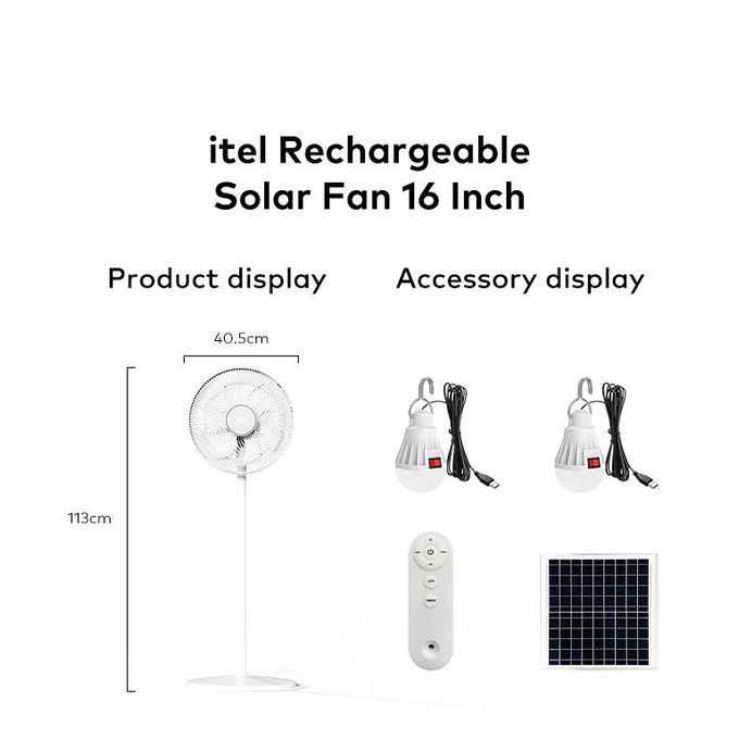 16" itel Rechargeable Fan image - mobimarket